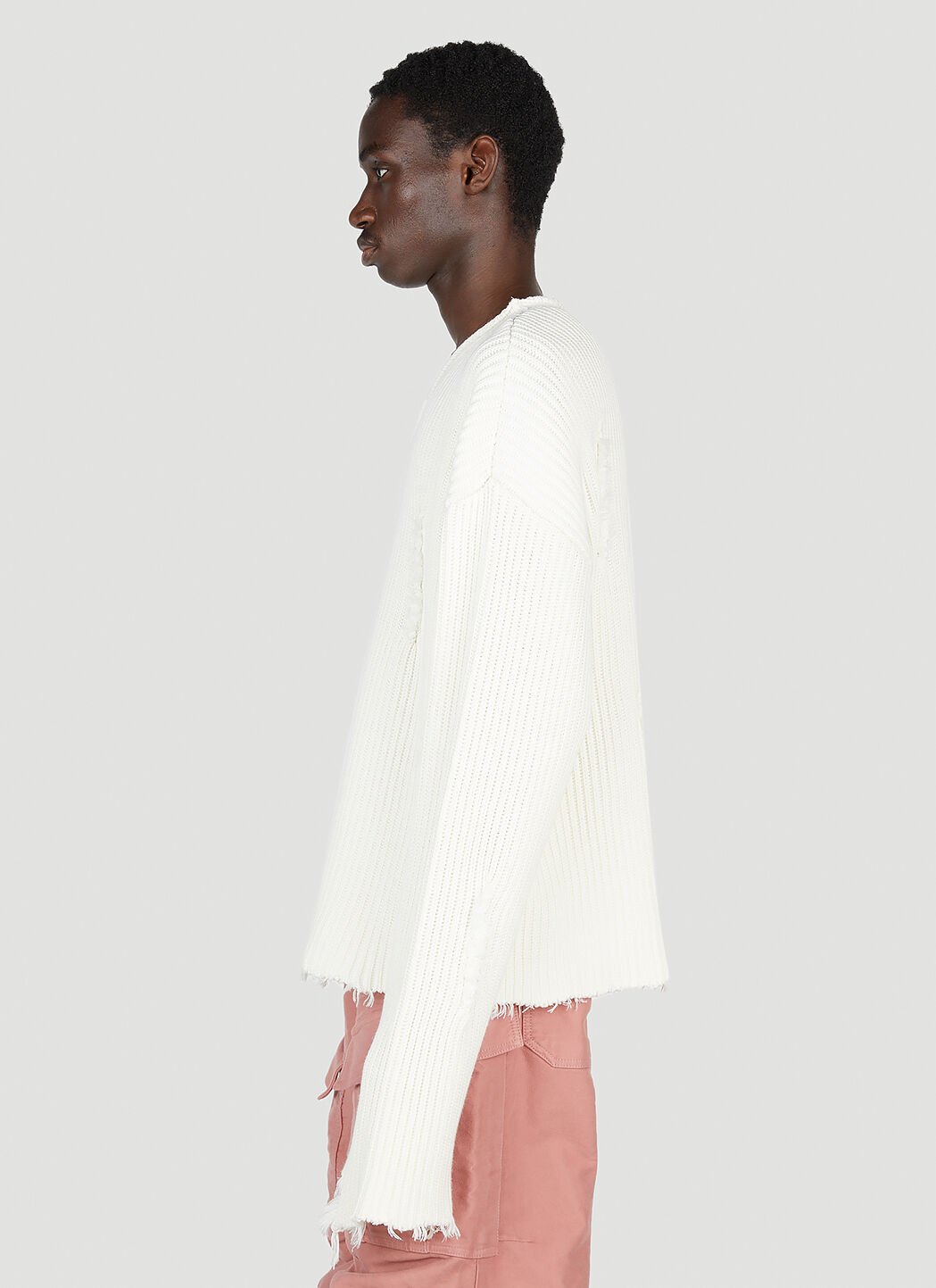 White ripped sweater on sale