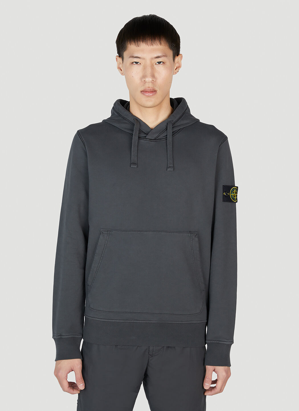 Stone Island Men s Compass Patch Hooded Sweatshirt in Black LN CC