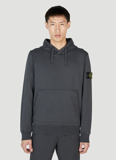 Stone Island Compass Patch Hooded Sweatshirt Black sto0152066