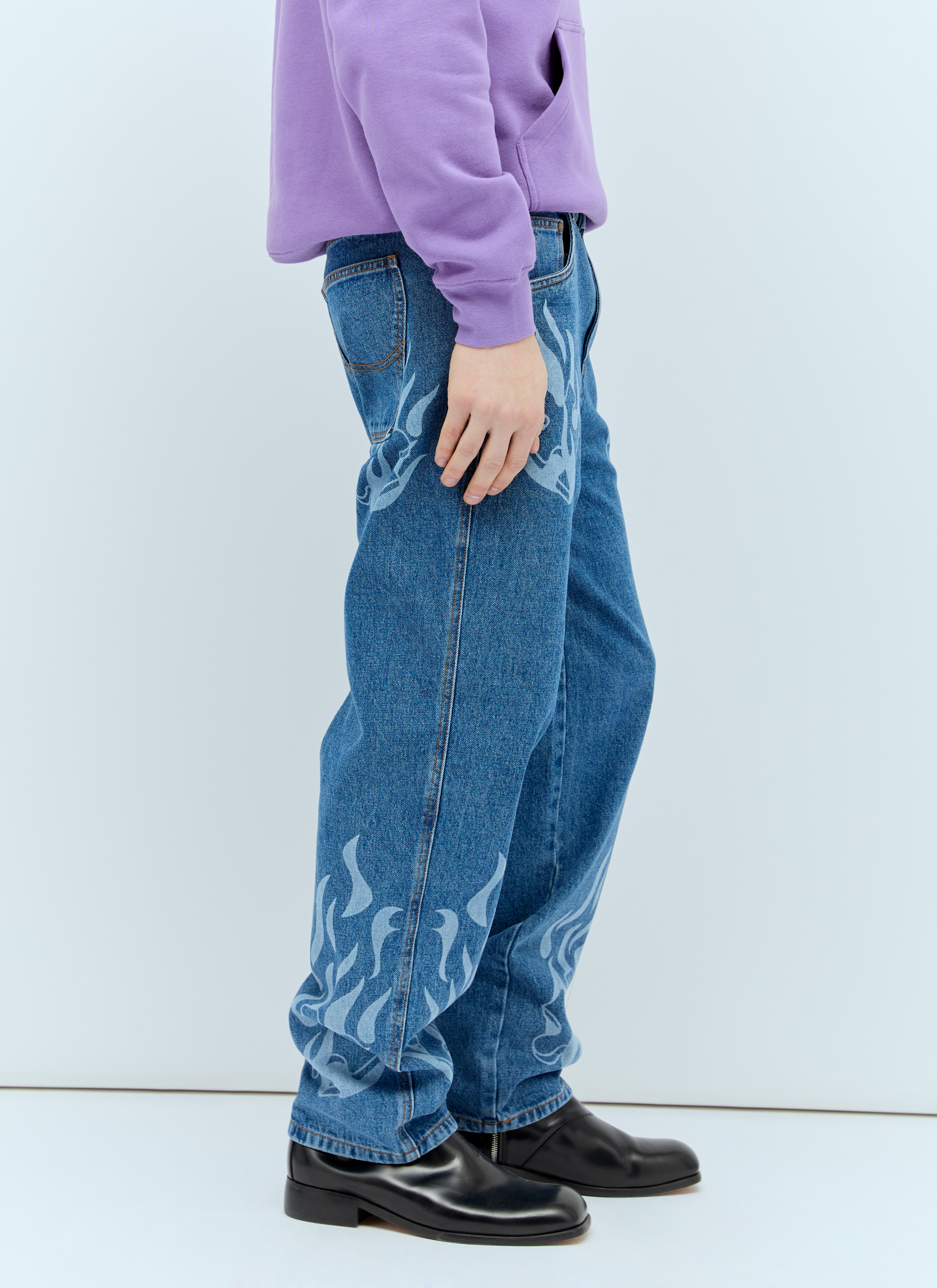 Dime Flamepuzz Relaxed Denim Pants (Black) — Skate Supply