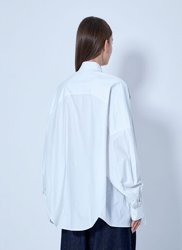 LN-CC® - Dries Van Noten: Embroidered Casia Oversized Shirt - White Dries Van Noten Embroidered Casia Oversized Shirt White dvn0265004