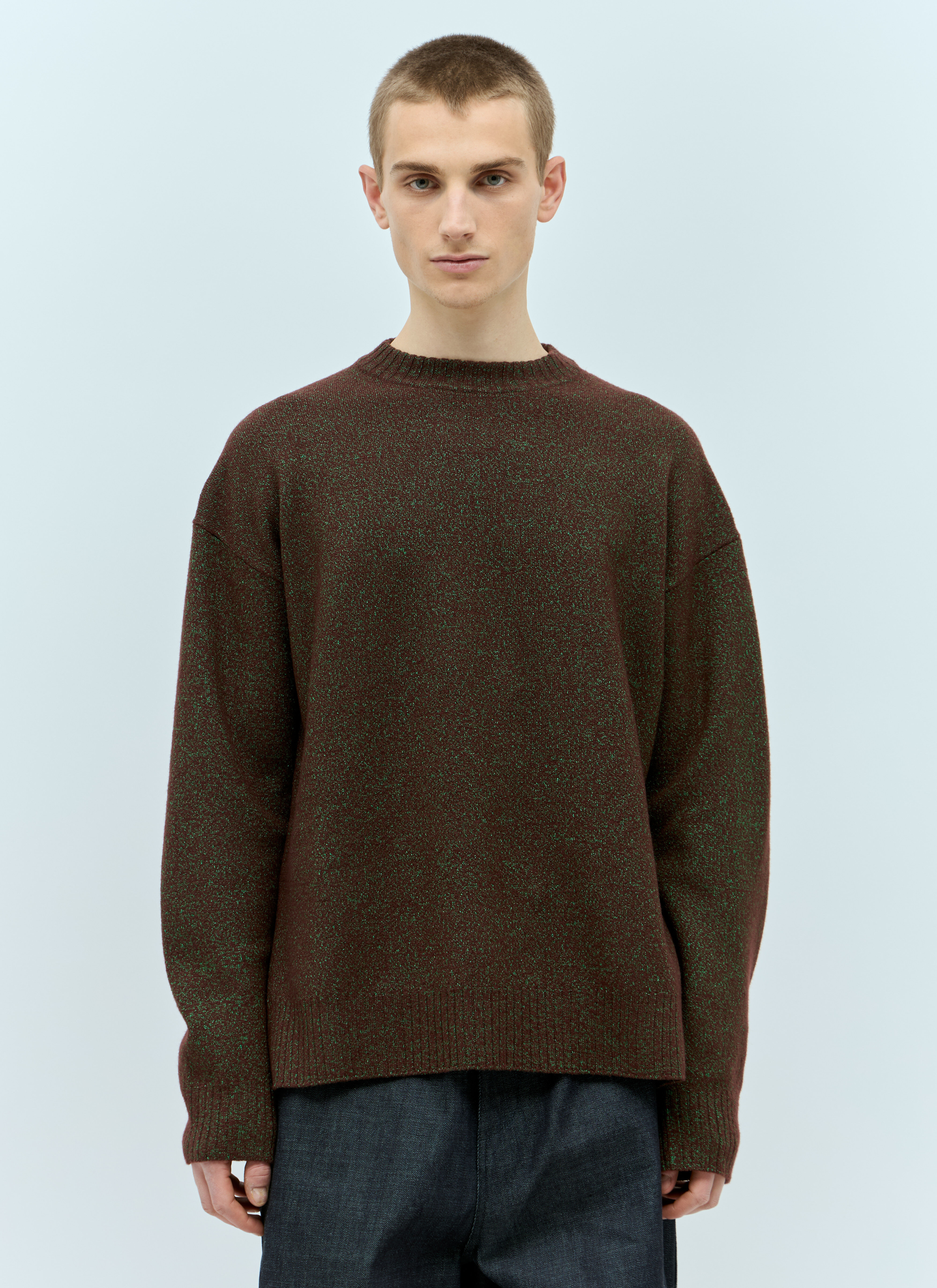 Jil Sander Oversized Wool-Blend Sweater Brown jil0155016