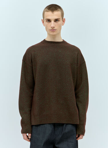 Jil Sander Oversized Wool-Blend Sweater Brown jil0155011