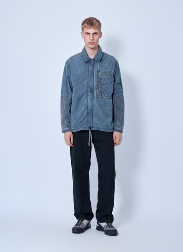 LN-CC® - Stone Island: Washed Overshirt with Drawstring Hem - Blue Stone Island Washed Overshirt with Drawstring Hem Blue sto0165070
