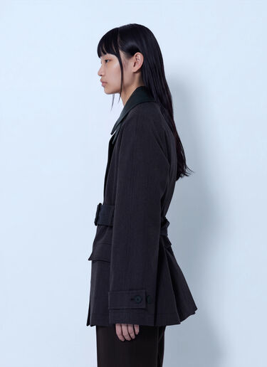 LN-CC® - Studio Nicholson: Lurie Belted Cropped Jacket - Dark Grey Studio Nicholson Lurie Belted Cropped Jacket Dark Grey stn0265002