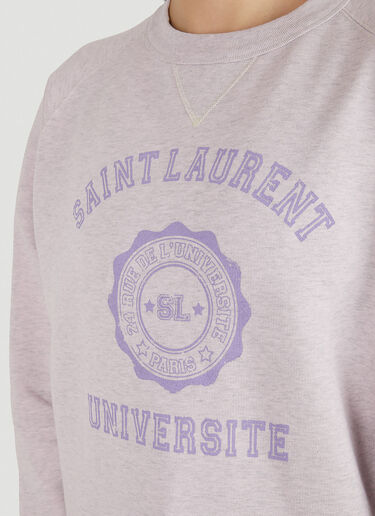 Saint Laurent Logo Print Sweatshirt Purple sla0247031