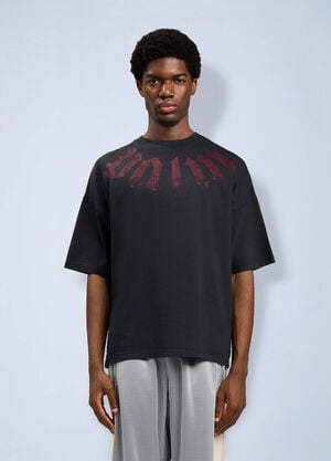 Palm Angels Big Neck Logo Loose T-Shirt Black pma0164061
