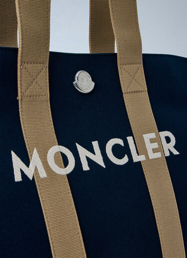 Canvas Logo Tote Bag Moncler Canvas Logo Tote Bag Navy mon0164044