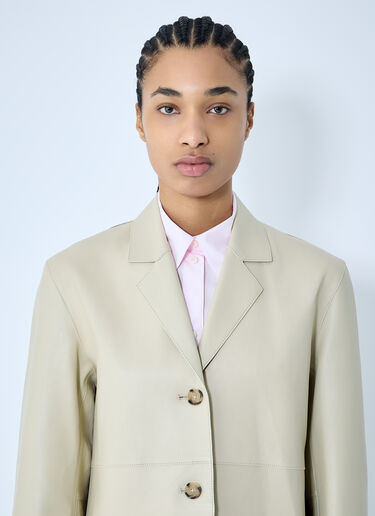 TOTEME Clean Leather Blazer Cream tot0260029