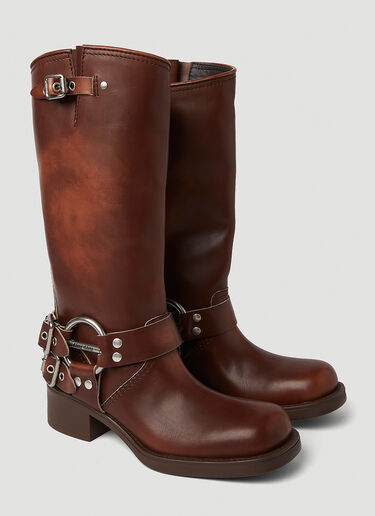 Miu Miu Motorcycle Boots Brown miu0250055