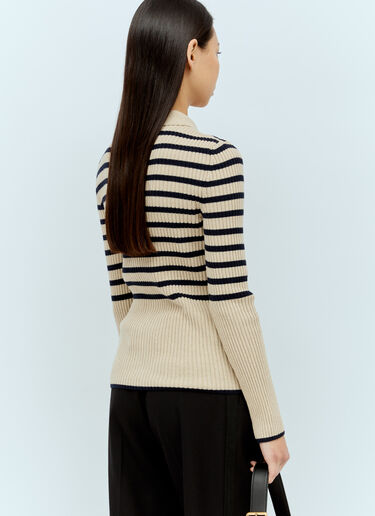 A.P.C. Stripe Cashmere-Blend Cardigan Beige apc0255005