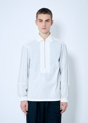 Walter Van Beirendonck Cotton Zip-Up Shirt Light Blue wlt0160006