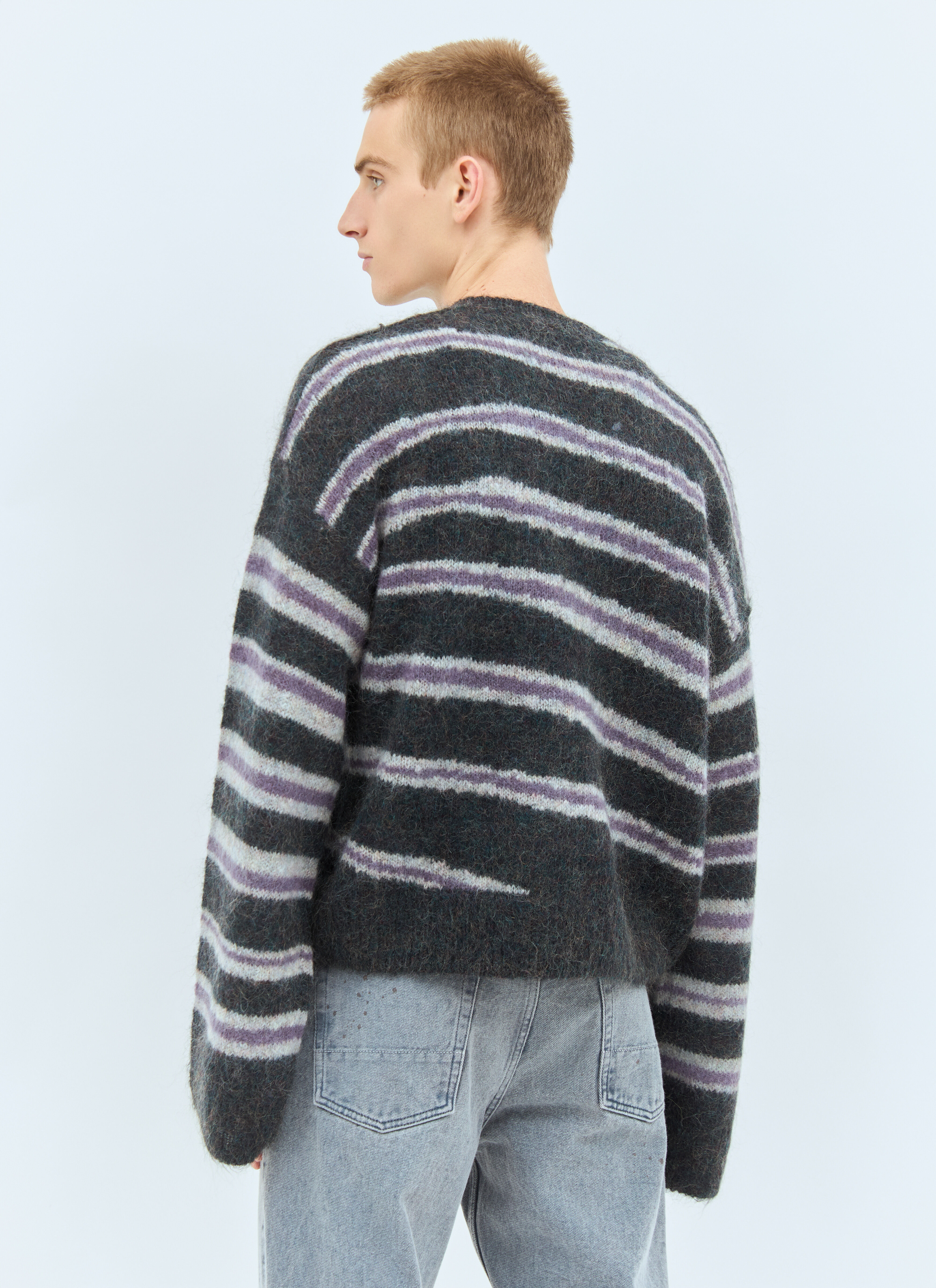 Grey striped sweater sale
