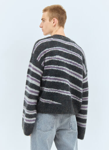 Acne Studios Striped Mohair-Blend Sweater Grey acn0158004