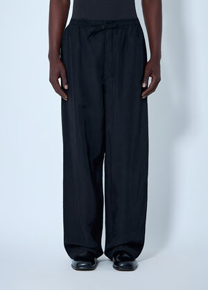 Lemaire Drawstring Wide-Leg Trousers Black lem0164005