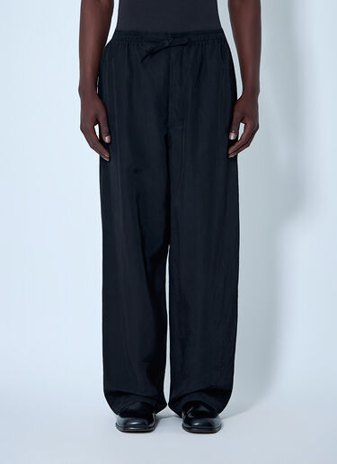 Lemaire Drawstring Wide-Leg Trousers Black lem0164005