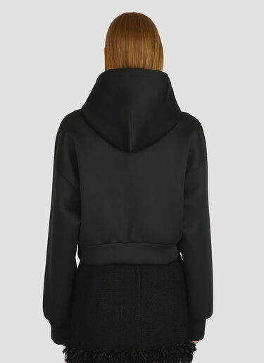Dolce & Gabbana Cropped Embellished Hooded Sweatshirt Black dol0247133