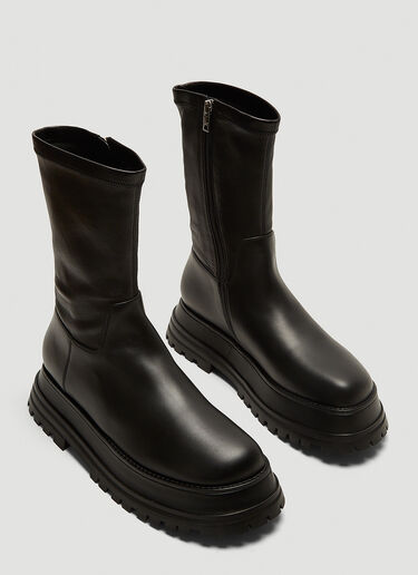 Burberry Hurr Leather Boots Black bur0241077