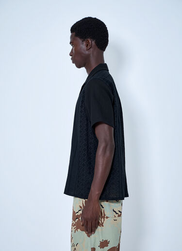 LN-CC® - NOMARHYTHM TEXTILE: Lace Patchwork Shirt - Black NOMARHYTHM TEXTILE Lace Patchwork Shirt Black nom0164004