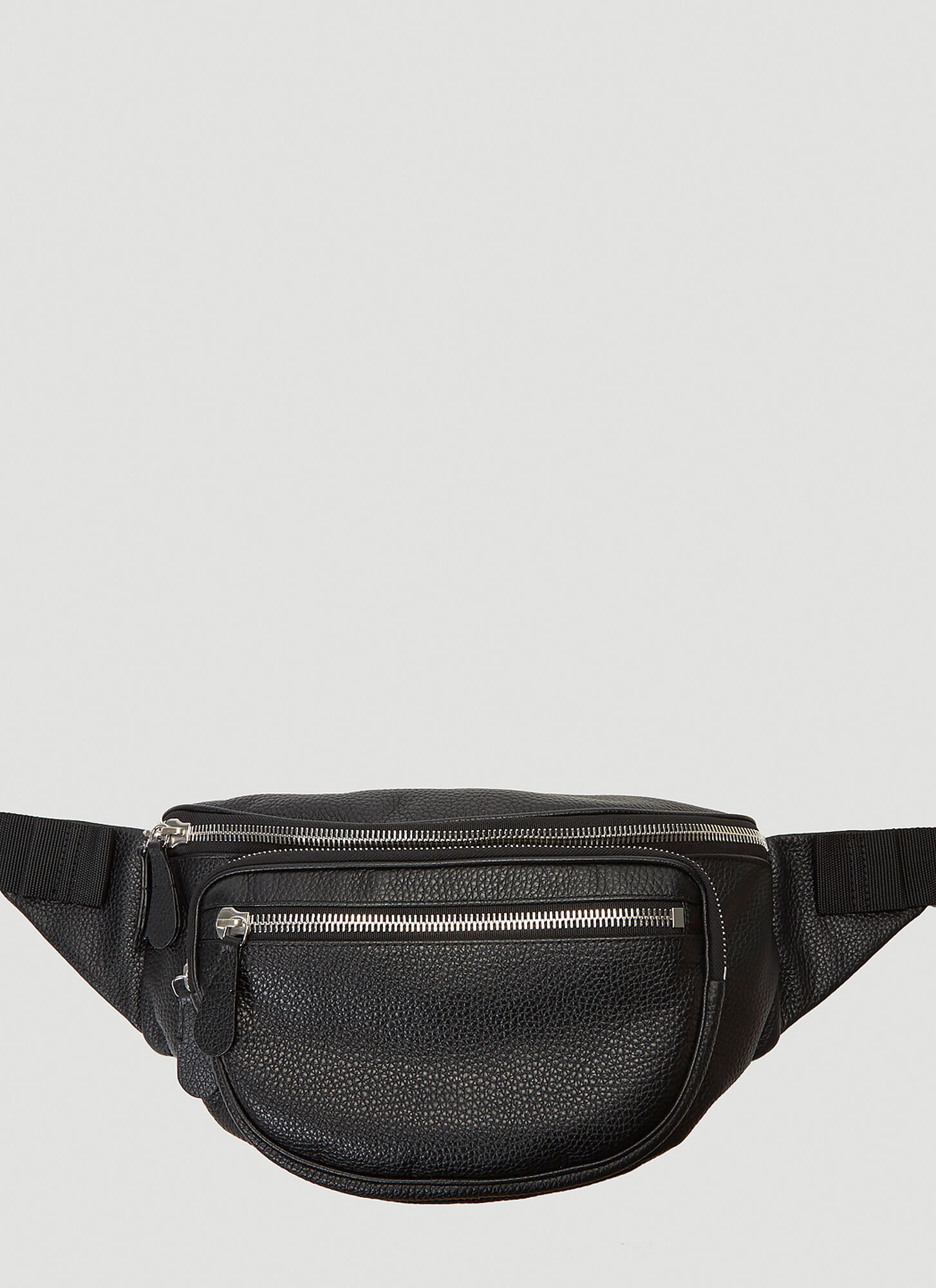 Shop Maison Margiela Oversized Leather Belt Bag In Black