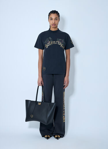Balenciaga Tacky Tattoo Logo Motif T-Shirt Black bal0259049
