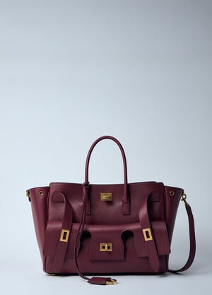 Balenciaga Small Bel Air Carry Tote Bag Burgundy bal0259068