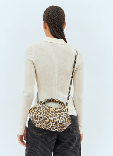 GANNI Small Bou Leopard Handbag Brown gan0258081