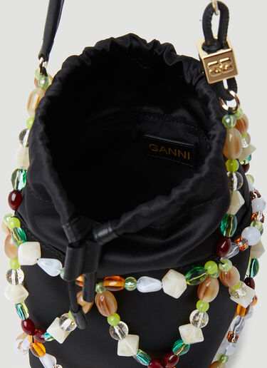 GANNI Bucket Beads Handbag Black gan0253048
