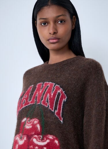 GANNI Brushed Knit Sweater Brown gan0263001