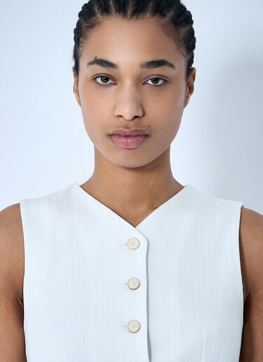 Max Mara Cotton Waistcoat White max0260010