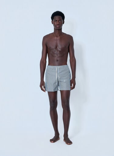 Moncler Striped Swim Shorts Blue mon0164013