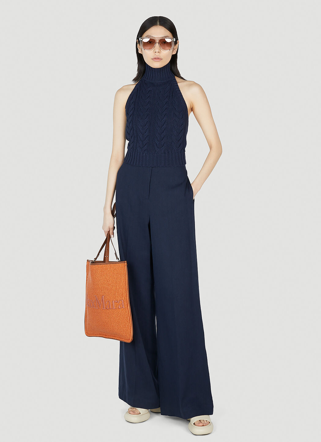 Max Mara Navy Olio Trousers