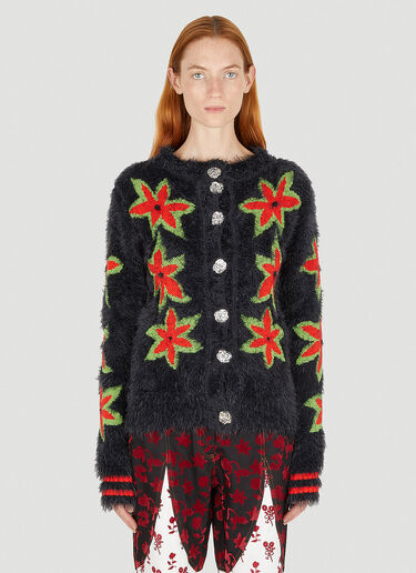 Fuzzy Flower Cardigan Chopova Lowena Fuzzy Flower Cardigan Black cho0250010
