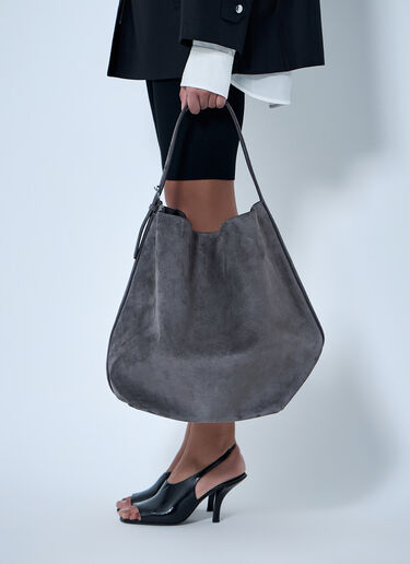 TOTEME Belted Suede Tote Bag Grey tot0264034