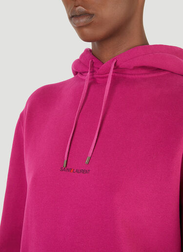 Saint Laurent 刺繍ロゴ フードスウェットシャツ ピンク sla0245034