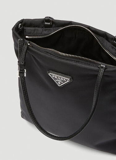 Prada Nylon Tote Chain Shoulder Bag Black pra0243001