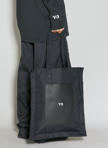 Y-3 Logo Print Lux Tote Bag Black yyy0356027