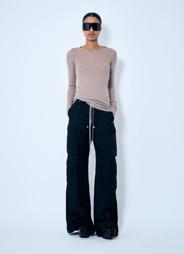 Rick Owens Satin Cargo Pants Black ric0259029