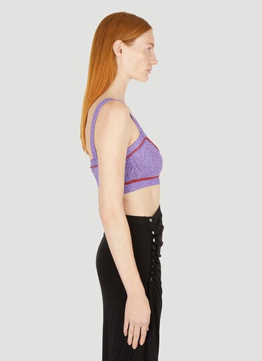 LN-CC® - Paco Rabanne: Metallic Knit Crop Top - Purple Paco Rabanne Metallic Knit Crop Top Purple pac0251009