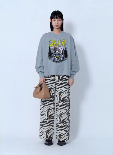 LN-CC® - GANNI: Basic Cotton Jersey Longsleeve - Grey GANNI Basic Cotton Jersey Longsleeve Grey gan0266030