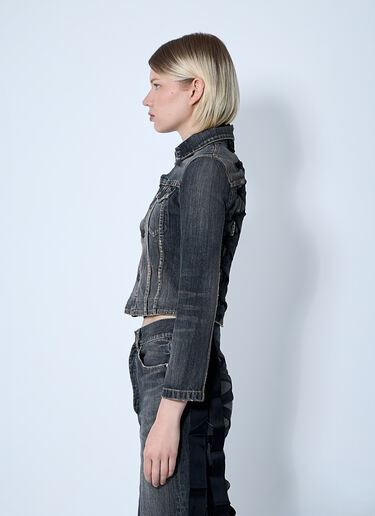 Balenciaga Lace-Up Denim Jacket Dark Grey bal0260002
