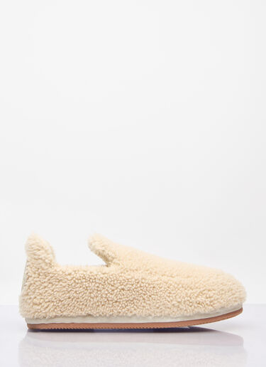 Moncler Snug Shearling Flats Cream mon0258032