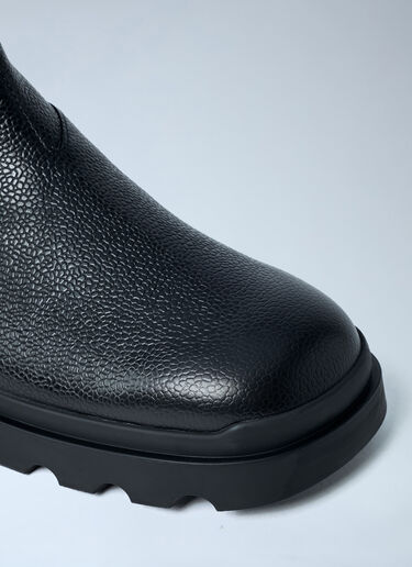 Stamped Leather Boots Prada Stamped Leather Boots Black pra0162016