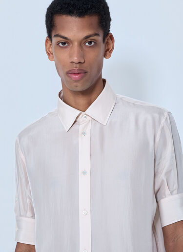 Maison Margiela Short Sleeve Button-Down Shirt Beige mla0164102