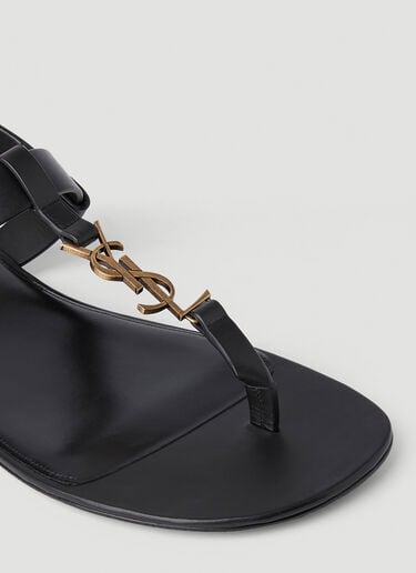 Cassandra Logo Sandals Saint Laurent Cassandra Logo Sandals Black sla0151057