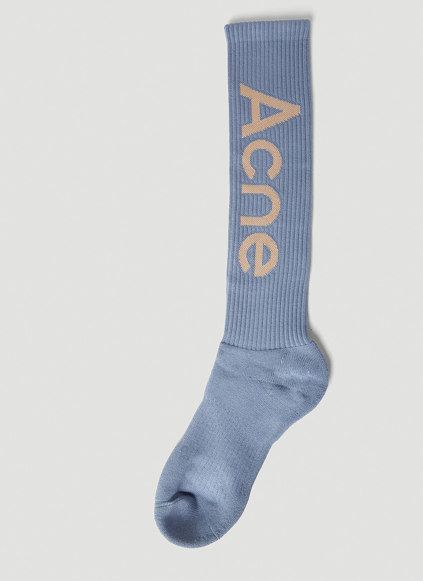 Acne Studios Logo Socks In Blue