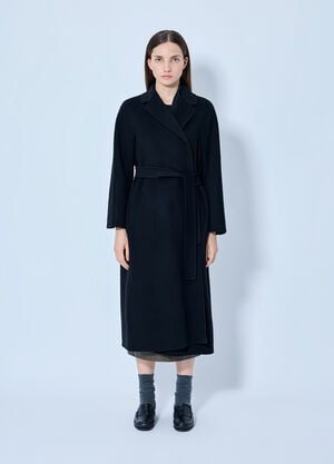 Max Mara Belted Wool Coat Black max0265221