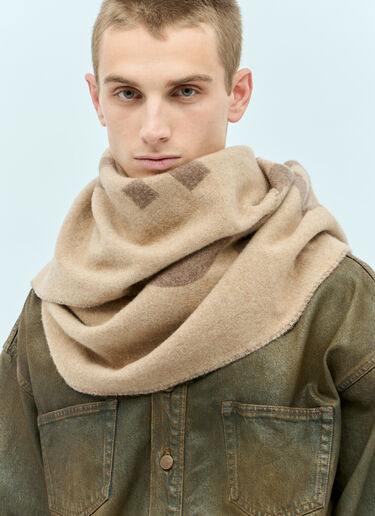 Acne Studios Logo Jacquard Scarf Beige acn0156034