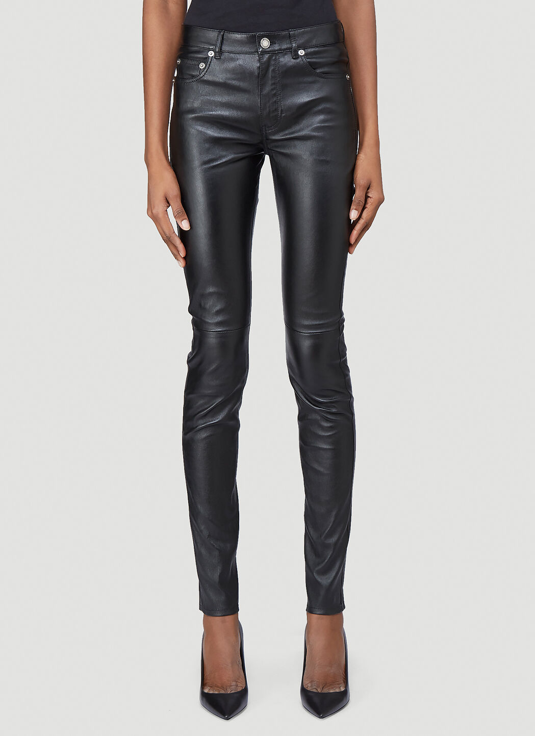Women's Leather Pants | Mona Black Skinny Pants | KC Leather Co.