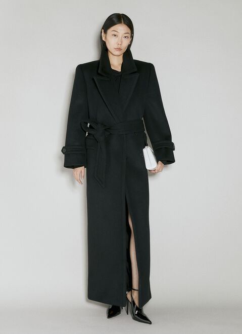 Moncler x Rick Owens 울 더블 브레스티드 롱 코트  Black mcs0355005